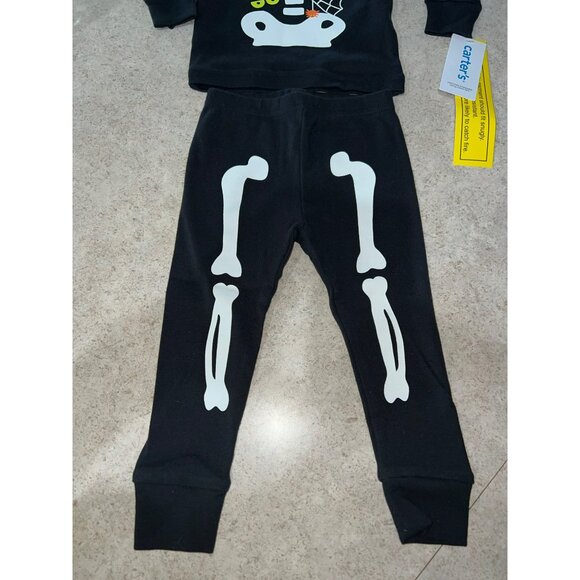 Carters Toddler Glow-In-The-Dark Skeleton Pajama Set Size 12mo - Picture 5 of 7